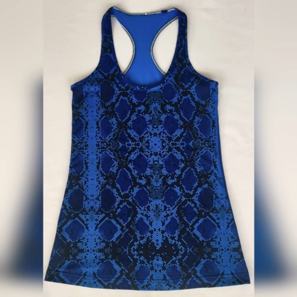 Lululemon Snakeskin Blue Print Racerback Tank Top